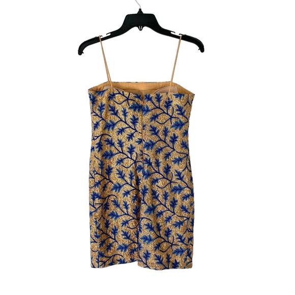 The Odells Strappy Sequin Embroidery Dress Gold Blue size XS - Picture 6 of 10